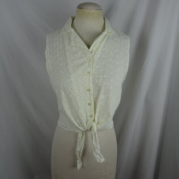 Forever 21 Women Woven Summer Button up Top Size M - Picture 1 of 8
